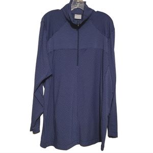 Columbia | Women's Striped Mock Neck Quarter Zip Sweatshirt (Size 3X)